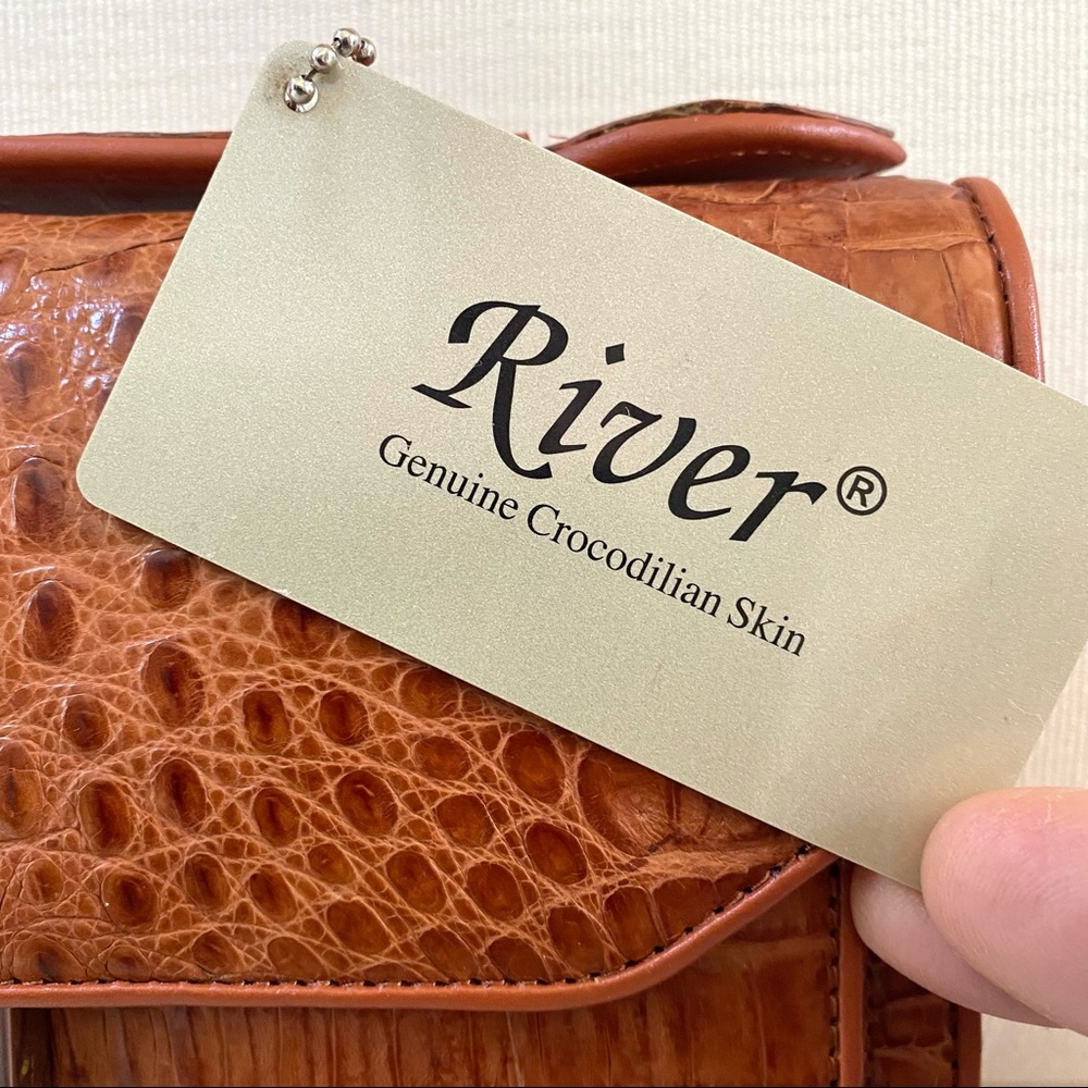 VINTAGE RIVER BRAND GENUINE CROCODILE SKIN CLUTCH/WALLET/HANDBAG, NEW WITH TAG - Picture 13 of 17